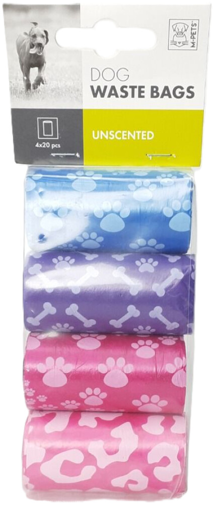 Sacs à déjections mix couleurs 4x20 pièces