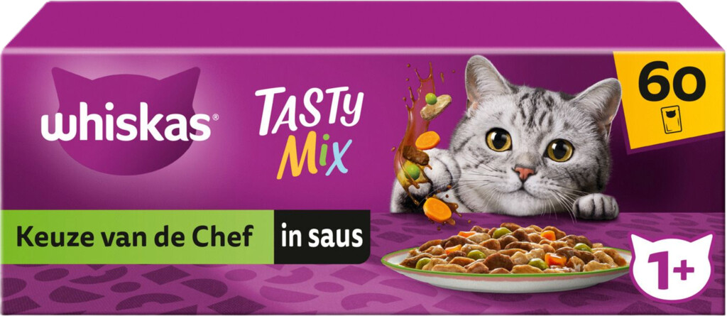 Adulte 1+ - Mélange savoureux Choix du chef en sauce - 60 x 85 g - Jusqu'à épuisement des stocks