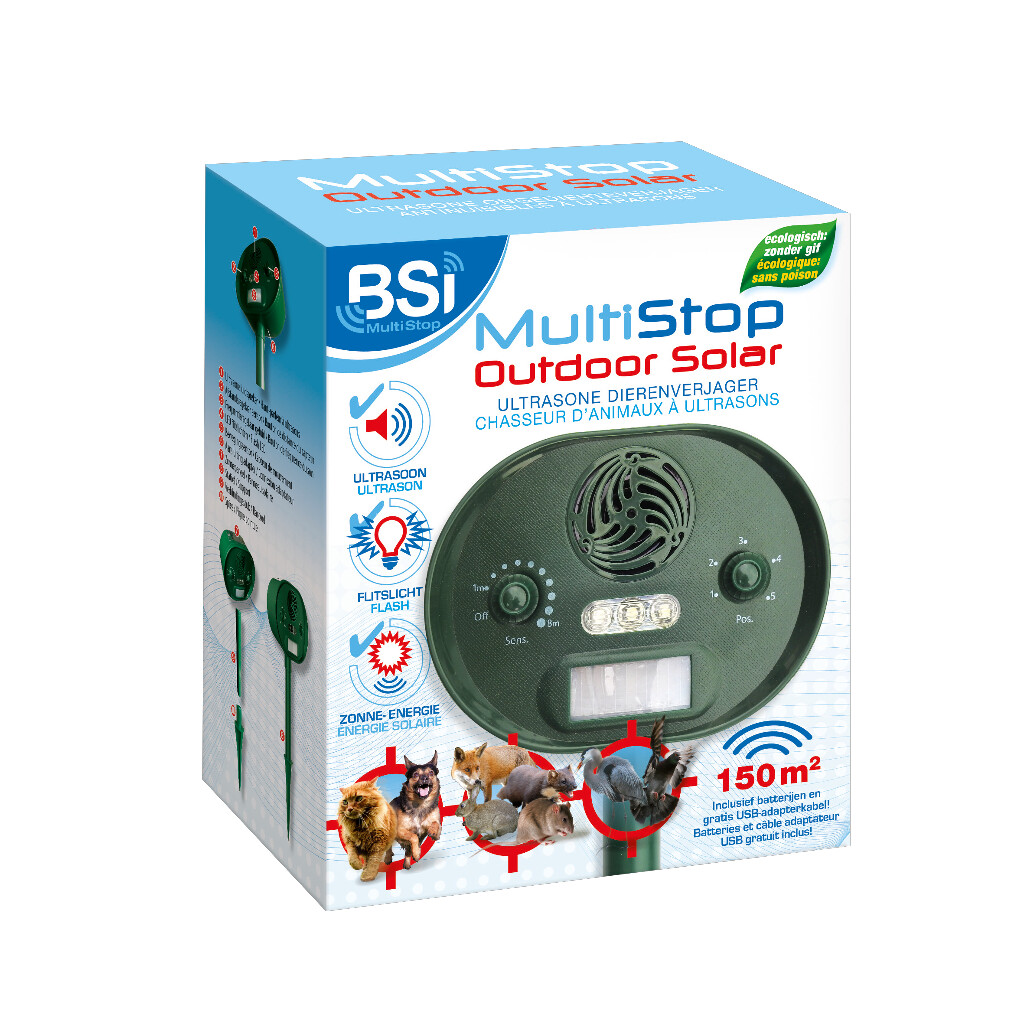 MultiStop Outdoor Solar ultrasone dierenverjager