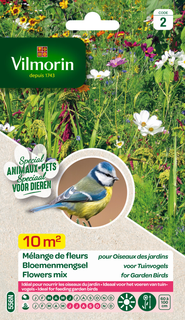 Mélange de semences de fleurs oiseaux du jardin 10m² Mélange de semences de fleurs oiseaux du jardin 10m²