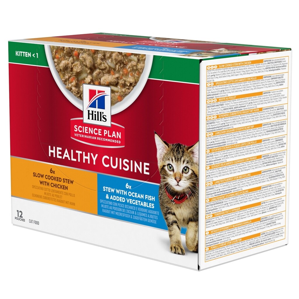SP Healthy Cuisine Kitten stoofpotje met kip, met zeevis & toegevoegde groenten 12x80g SP Healthy Cuisine Kitten stoofpotje met kip, met zeevis & toegevoegde groenten 12x80g