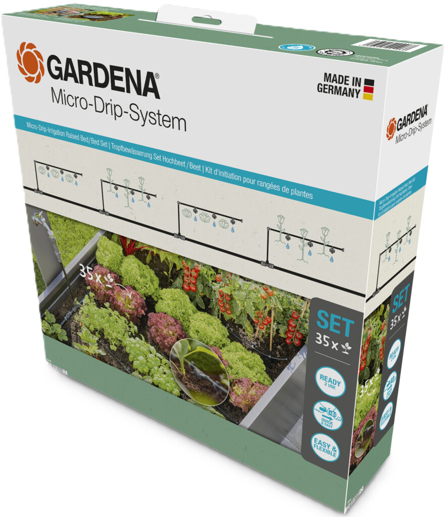 Micro-Drip-Bewatering voor verhoogde bloembedden en moestuinen