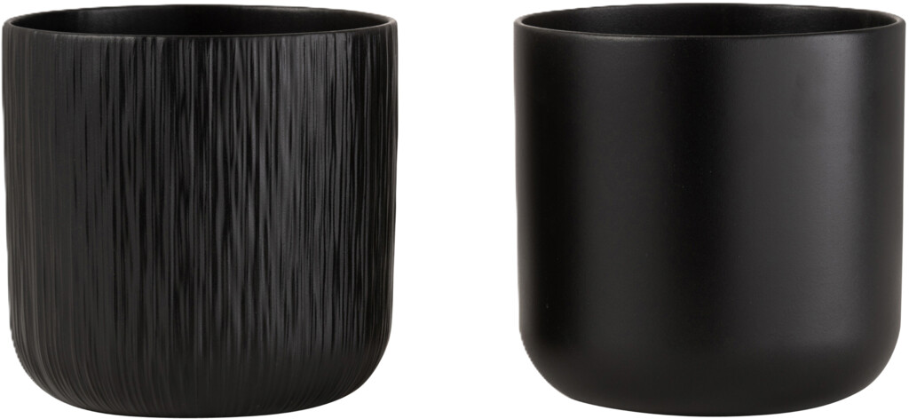 Bloempot gen keramiek zwart small assortiment van 2