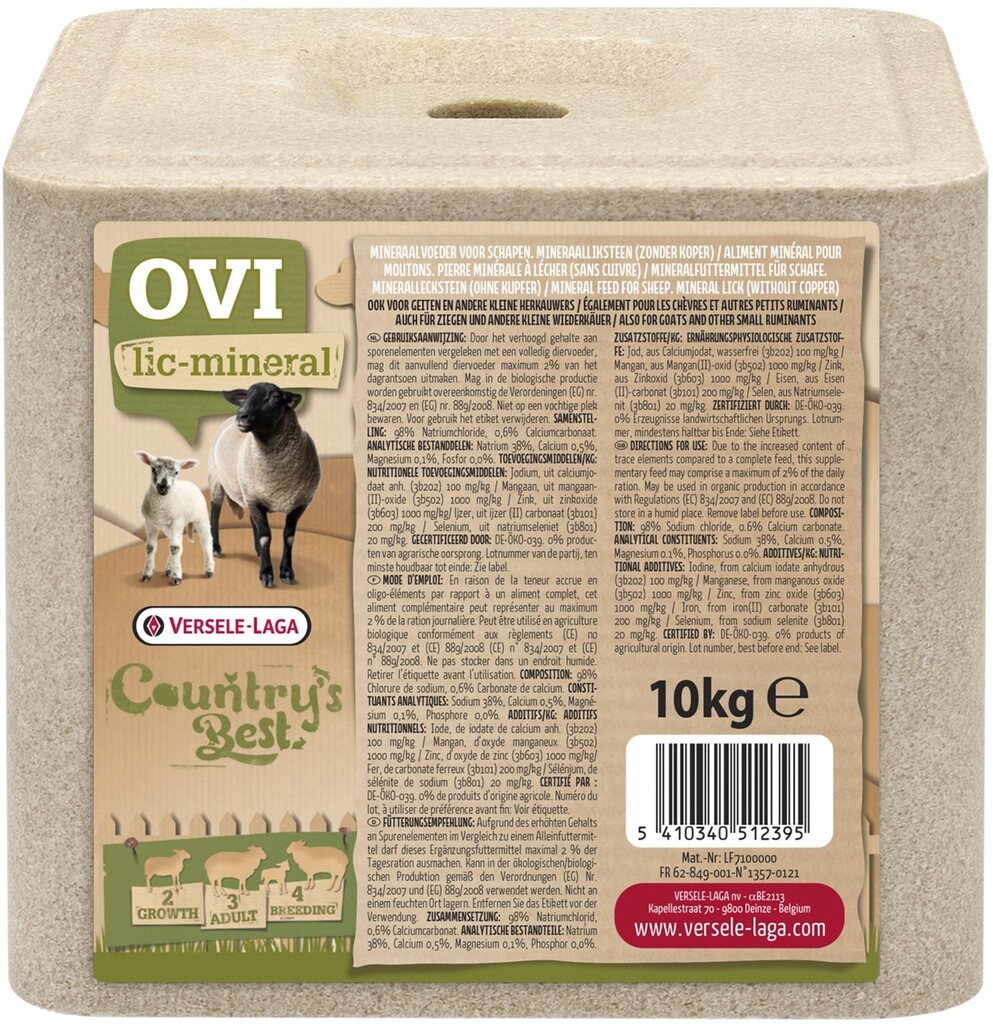 OVILIC Bloc Minéral à lécher 10kg