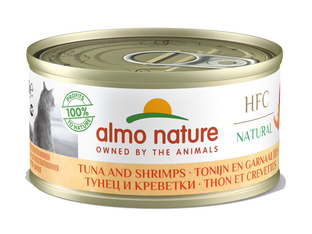 HFC Natural - tonijn en garnaaltjes 70g HFC Natural - tonijn en garnaaltjes 70g