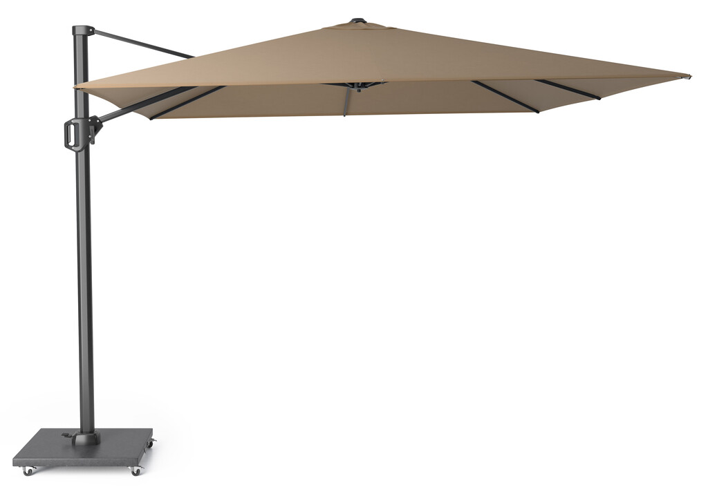 Parasol flottant Challenger T1 3,0 x 3,0 m - Structure Anthracite/Tissu Taupe
