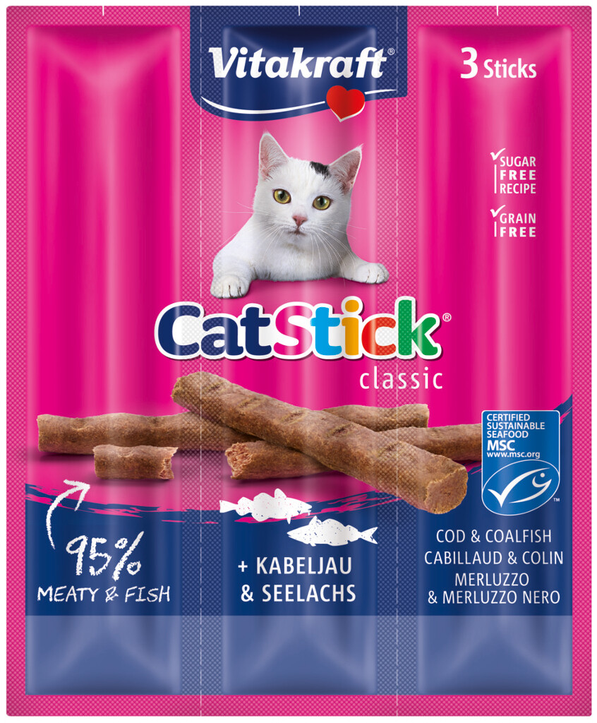 Cat Stick mini met kabeljauw en koolvis 3 stuks