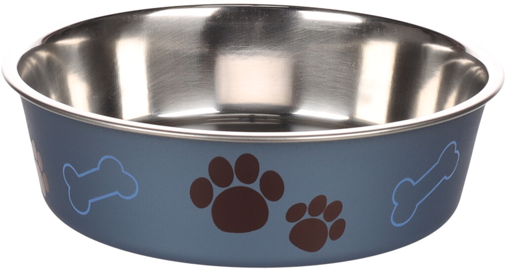 Gamelle pour la nourriture et l'eau Kena bleu métal ⌀ 17cm