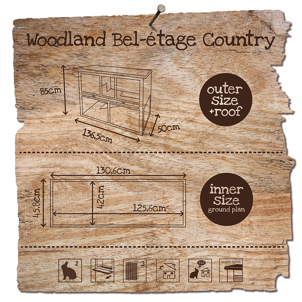 Woodland Konijnenhok Bel-etage Country