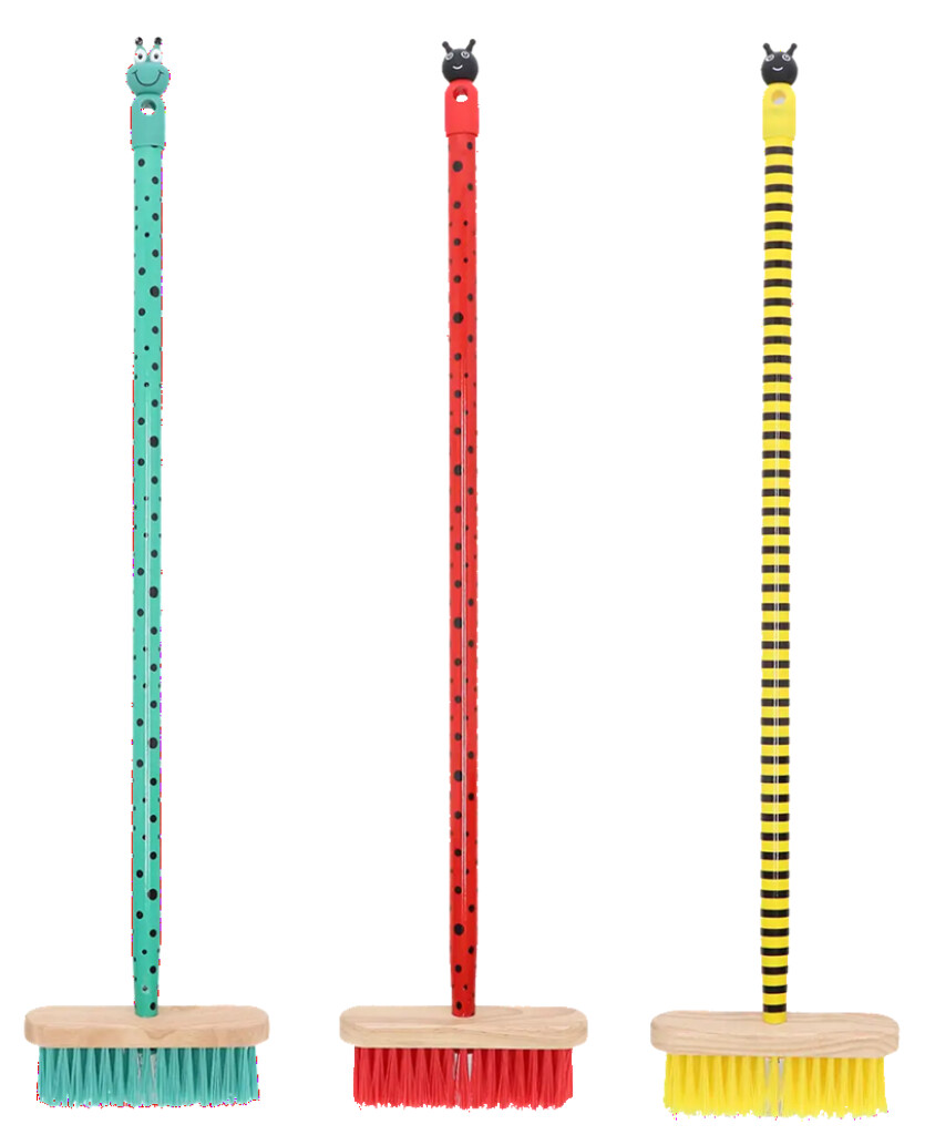 Kinderbezem insect assortiment  van 3 kleuren