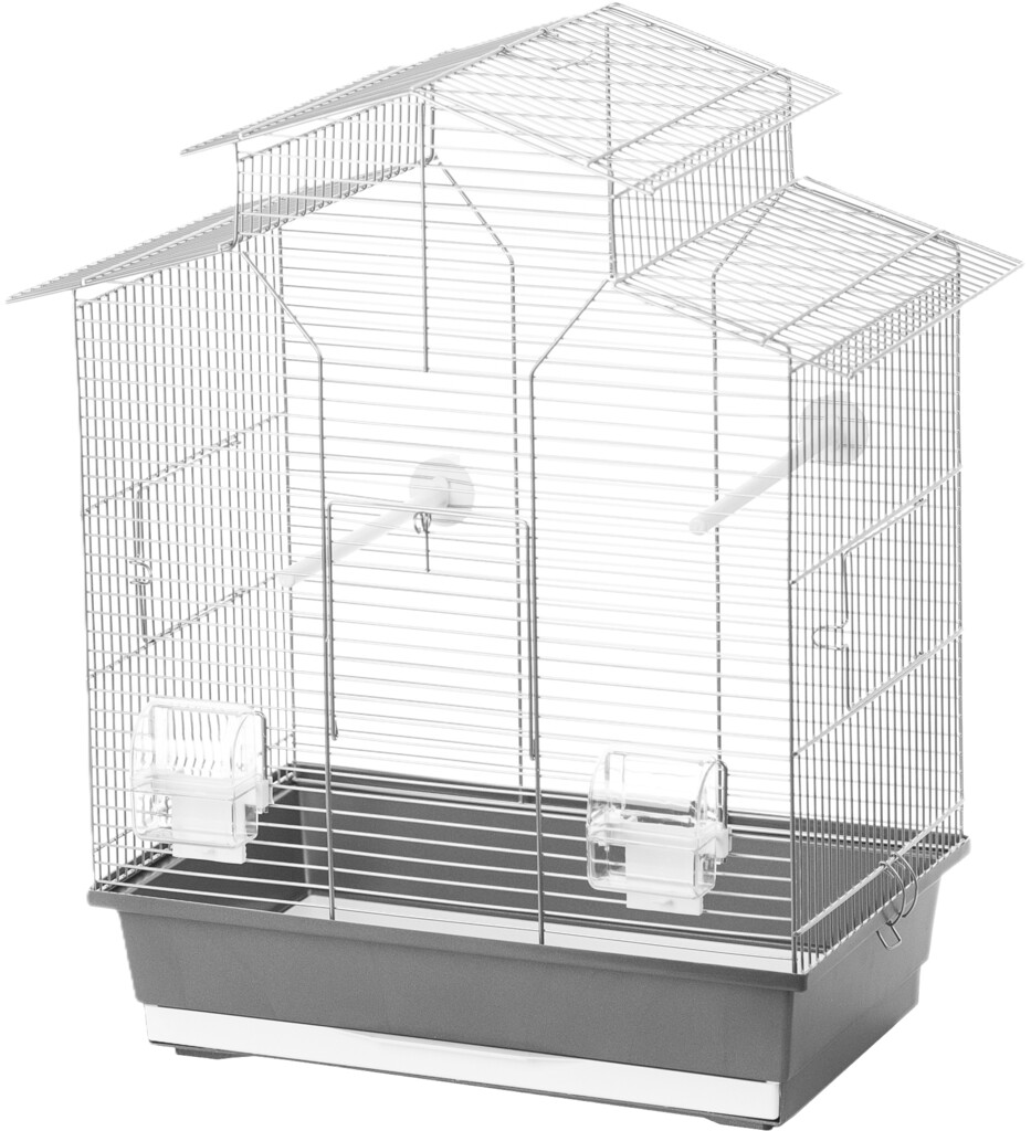 Cage à oiseaux Iza 2 argent/gris