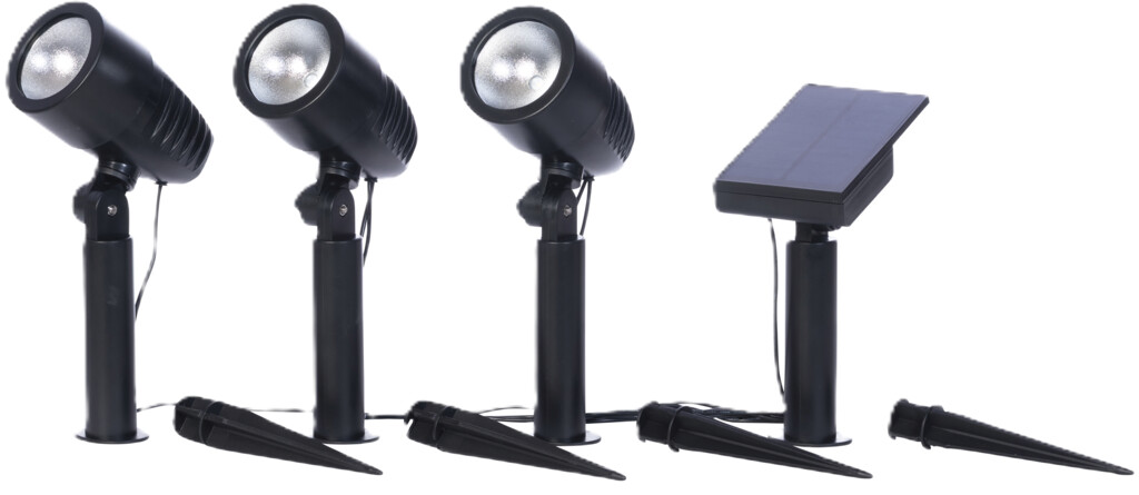 SolarSet of 3 Dallas spot lights 100LM black 4x