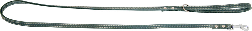 Laisse Longue Cuir Gras Gris 180x1,2cm