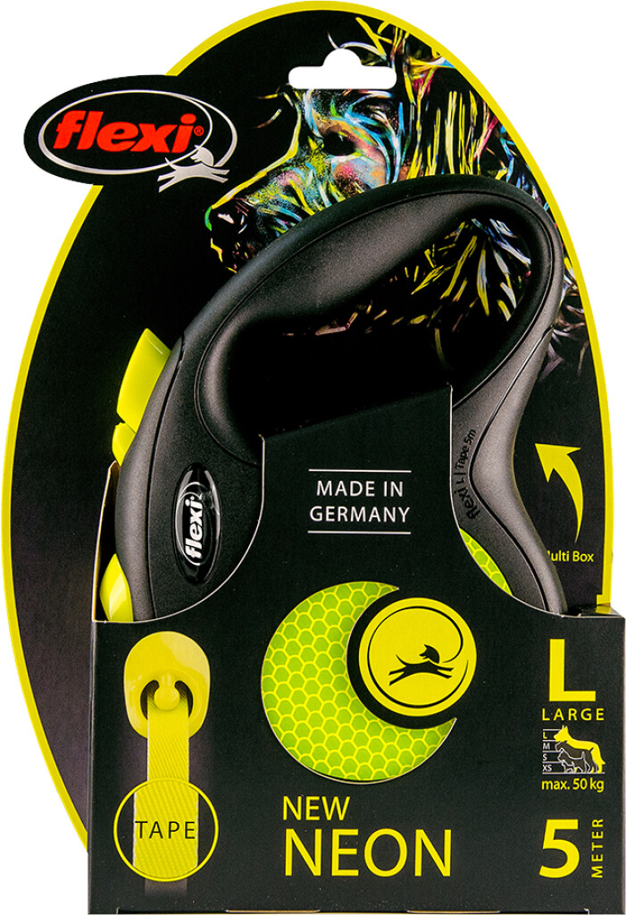 Laisse New Neon Sangle Jaune L 5 m