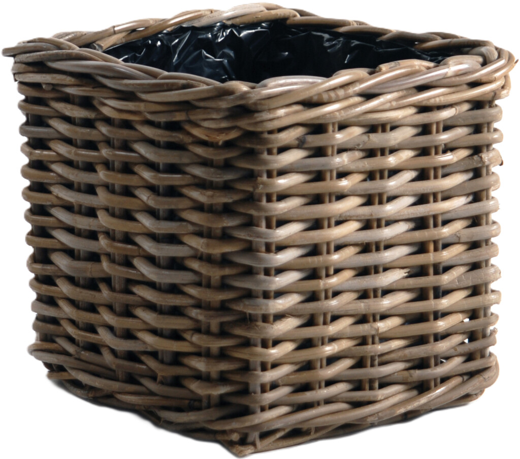 Panier Lana carré bas naturel 27x27cm