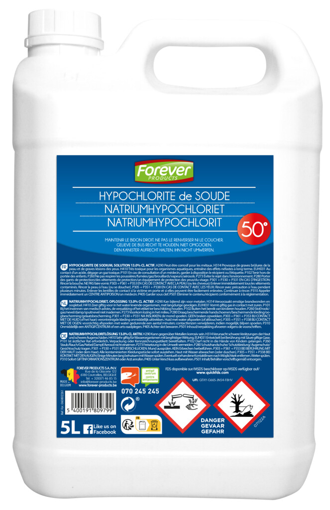 Hypochlorite de soude 5L Hypochlorite de soude 5L