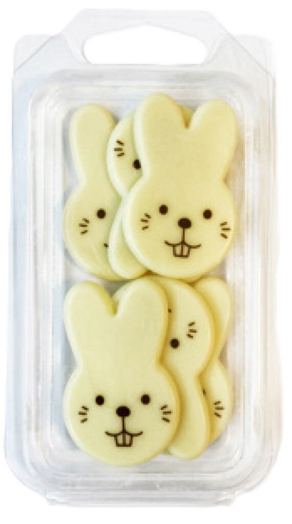 Plaatje konijn witte chocolade 6 stuks