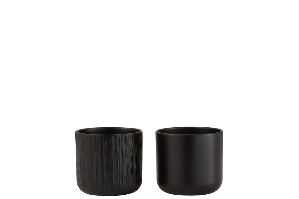 Câchepot gen céramique noir small assortiment de 2 Câchepot gen céramique noir small assortiment de 2