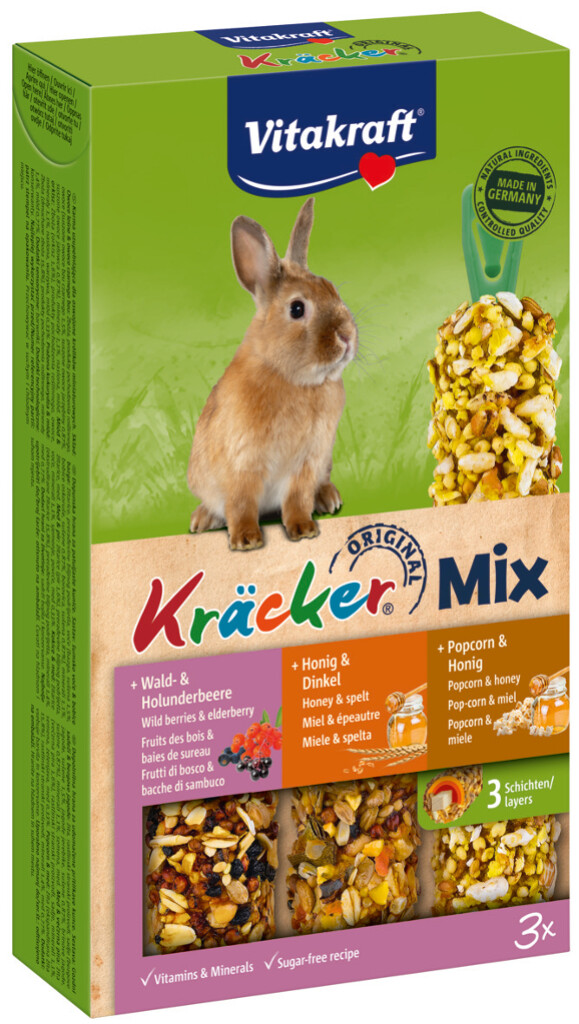 Kräcker® Trio-Mix Lapin fruits des bois/miel/popcorn