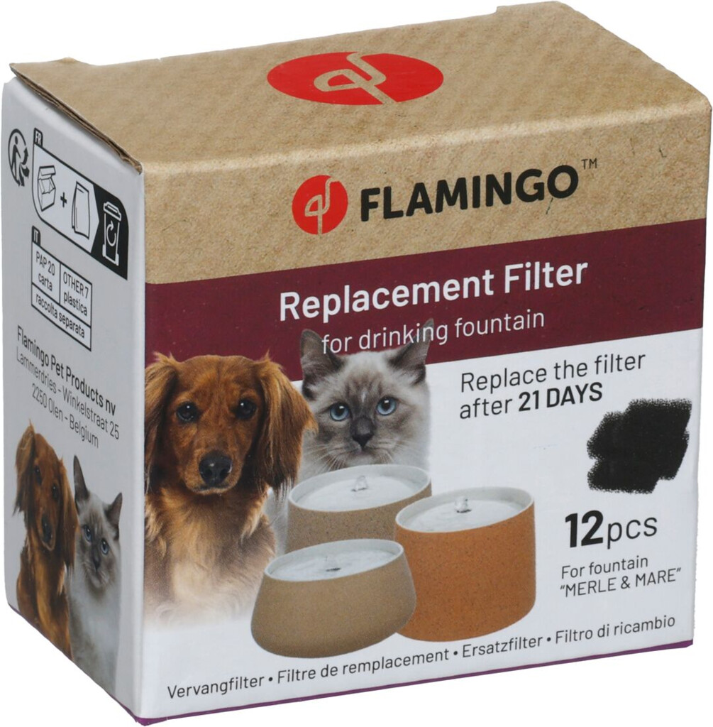 Filter drinkfontein Merle/Mare zwart 12 stuks