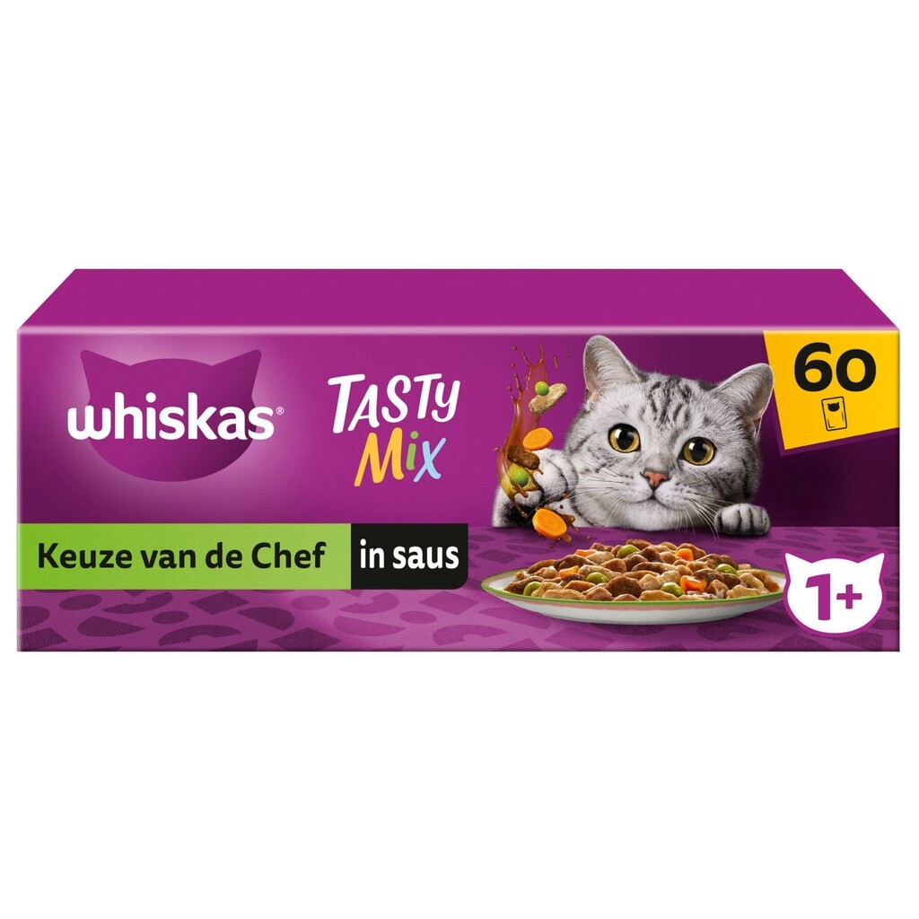 Adulte 1+ - Mélange savoureux Choix du chef en sauce - 60 x 85 g - Jusqu'à épuisement des stocks