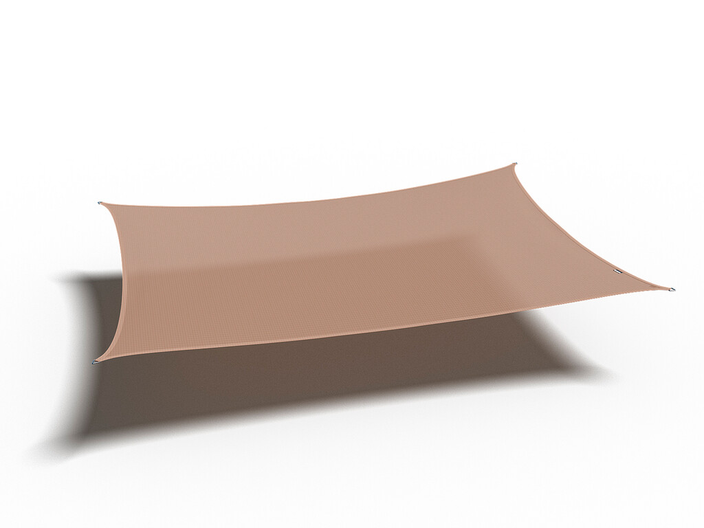 Coolfit schaduwdoek rechthoek, 3,0 x 4,0 x 3,0 x 4,0m, Zand.