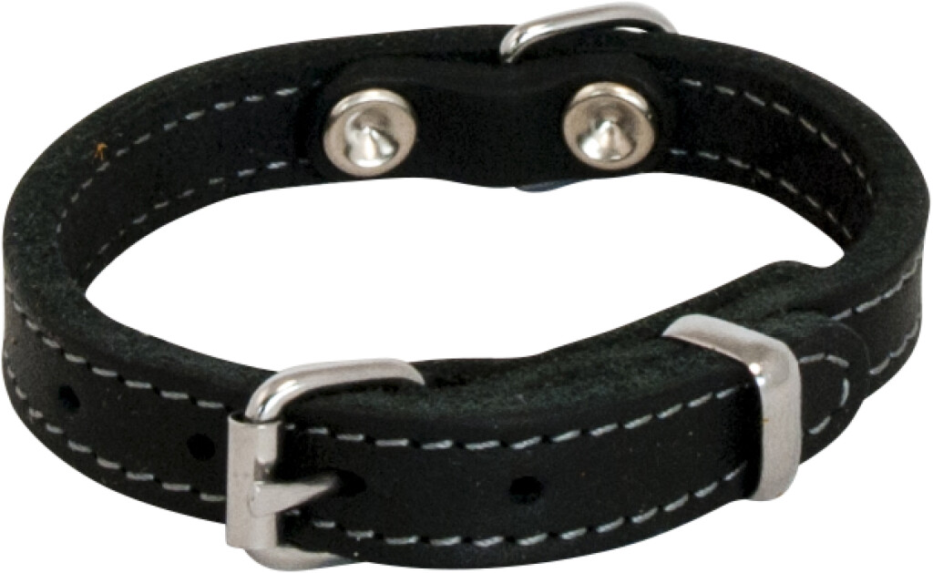 Collier Cuir Gras Noir 25 cm