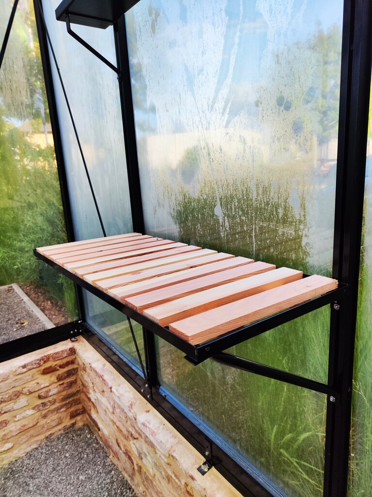 Etagère avec marqueterie bois 1 fenêtre 71,5 x 32 cm - RAL au choix