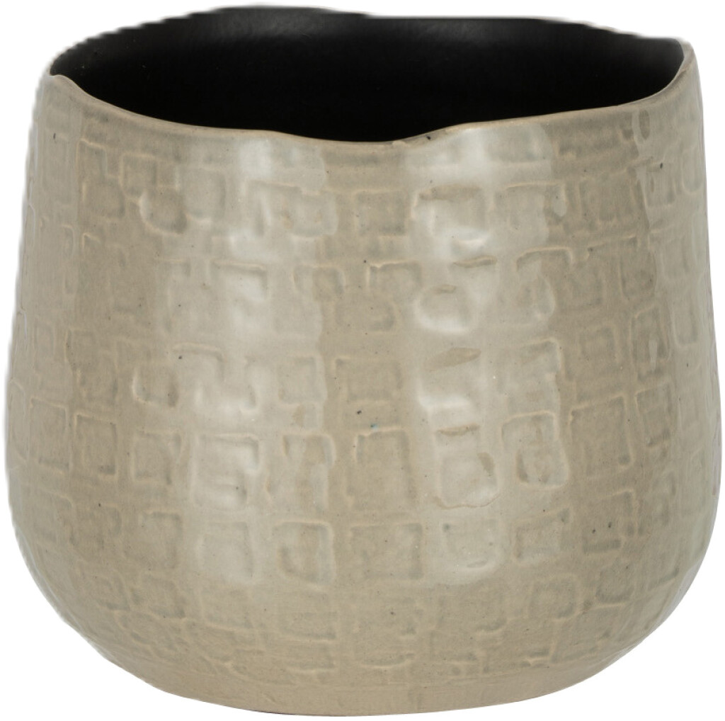 Câchepot motifs céramique gris clair small