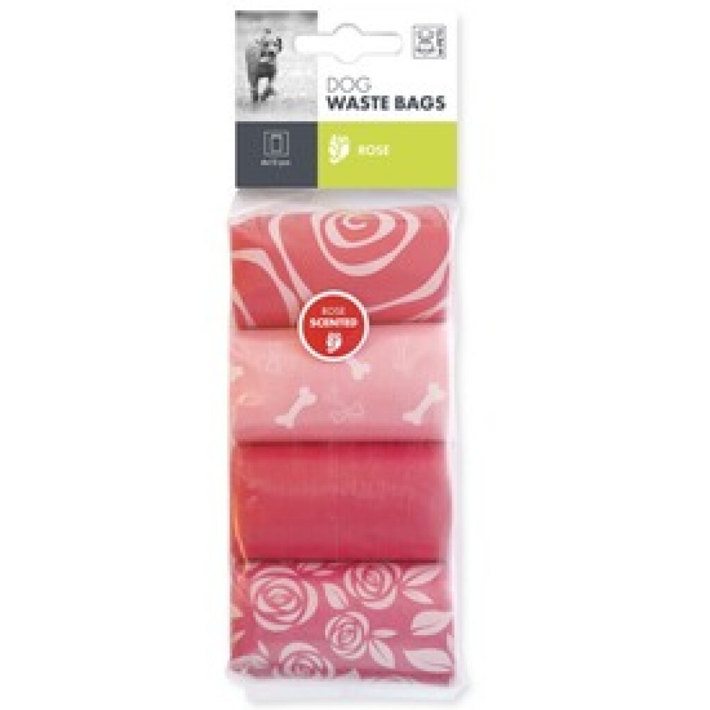 Sacs à déjections parfum de rose 4x15 pièces