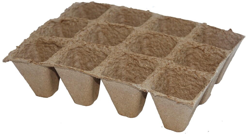Turfpotjes vierkant 5cm - 2x12 stuks