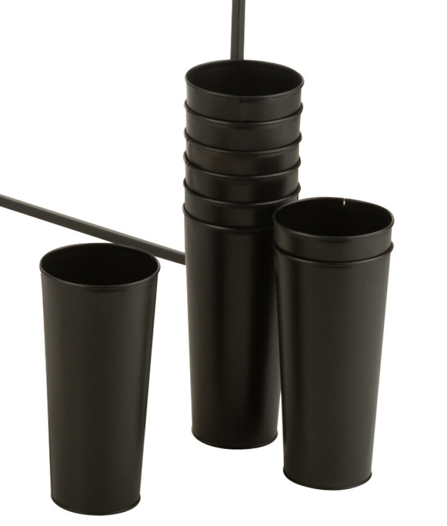 9 seaux pour présentoir à fleurs noir small
