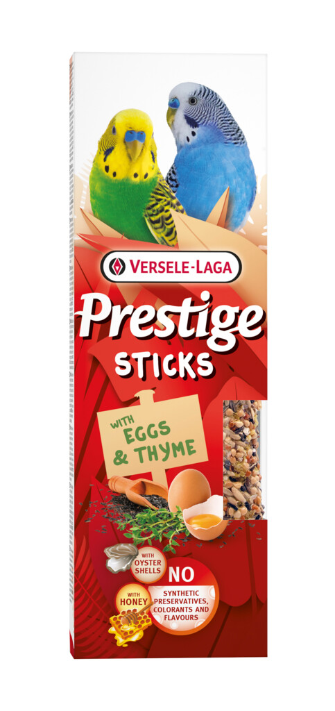 Prestige Sticks Kleine Parkieten met Ei & Tijm - 2 stuks 60g