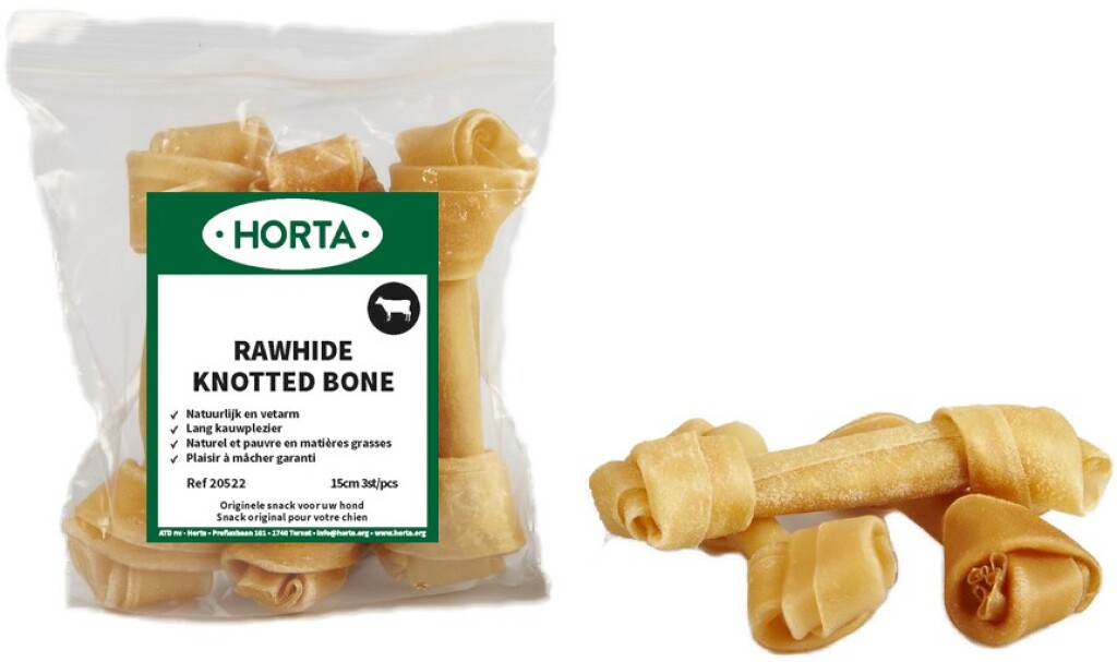 Knotted bone 15cm 3 pièces