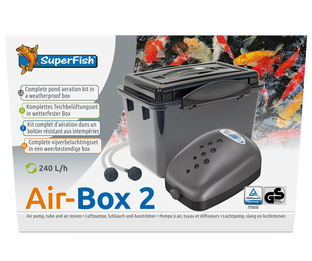 Superfish pompe à air Air-Flow 2 240l/h pour aquarium de 250 litres