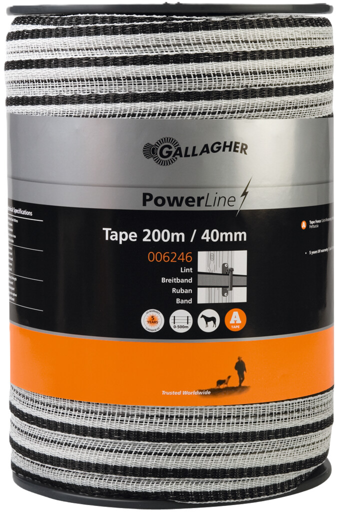 Ruban PowerLine 40mm blanc 200m