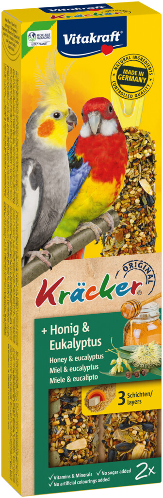 Kräcker® Original valkparkiet honing en eucalyptus 2 stuks Kräcker® Original valkparkiet honing en eucalyptus 2 stuks