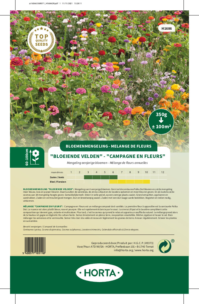 Mélange de fleurs annuelles "Campagne en fleurs" 100 m²