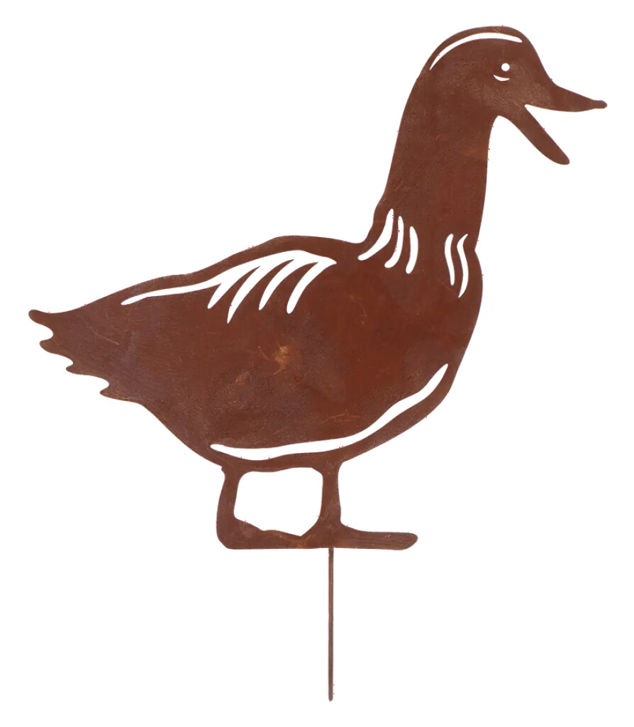 Piquet de jardin rouillé canard