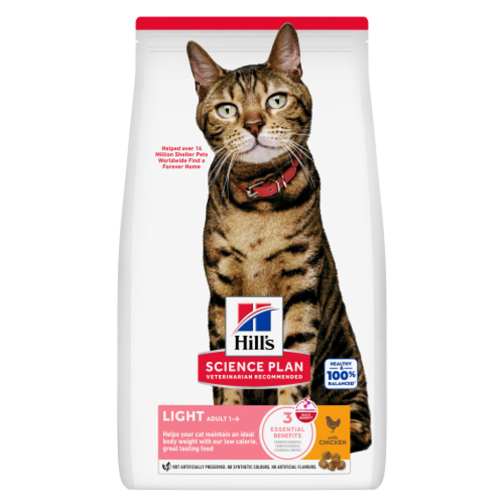 Science Plan Adult Light croquettes pour chat au poulet 7kg