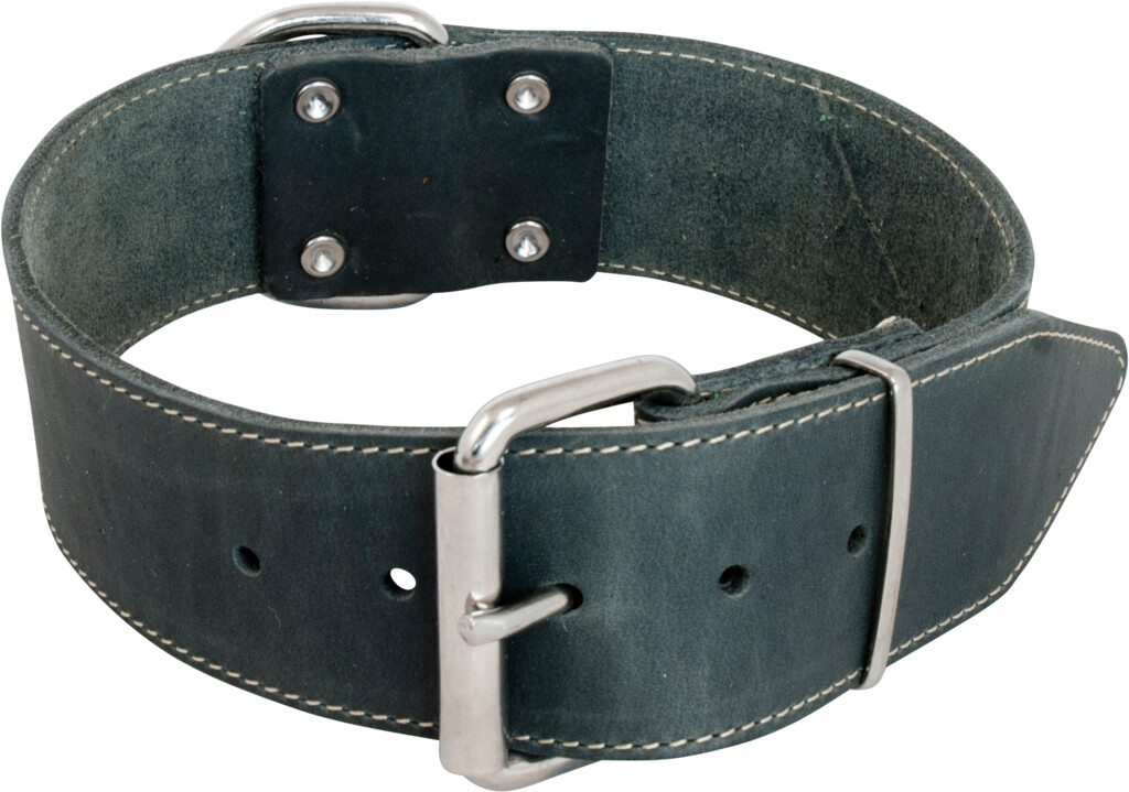 Vetleder Brede Halsband Grijs 40mm x 50cm