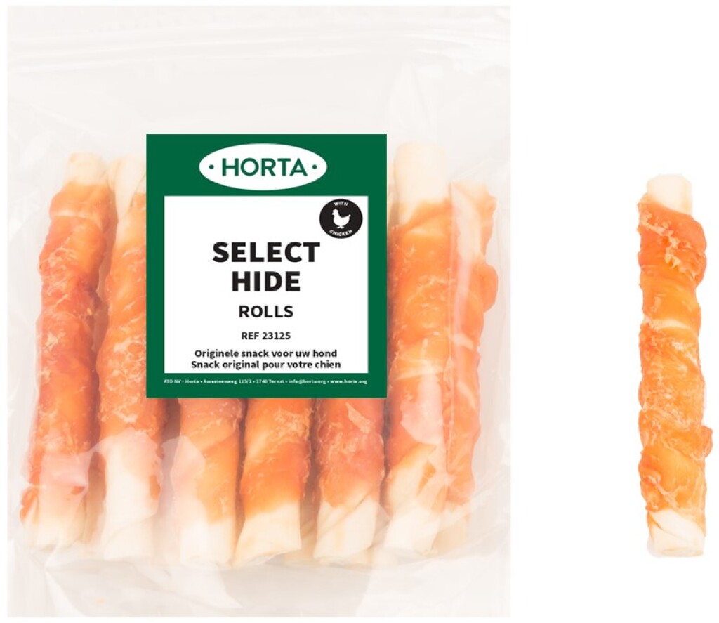 Select hide rolls poulet 13cm 400g Select hide rolls poulet 13cm 400g