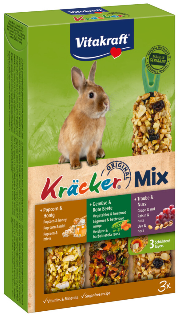 Kräcker® Trio-Mix Lapin popcorn/légumes/noix