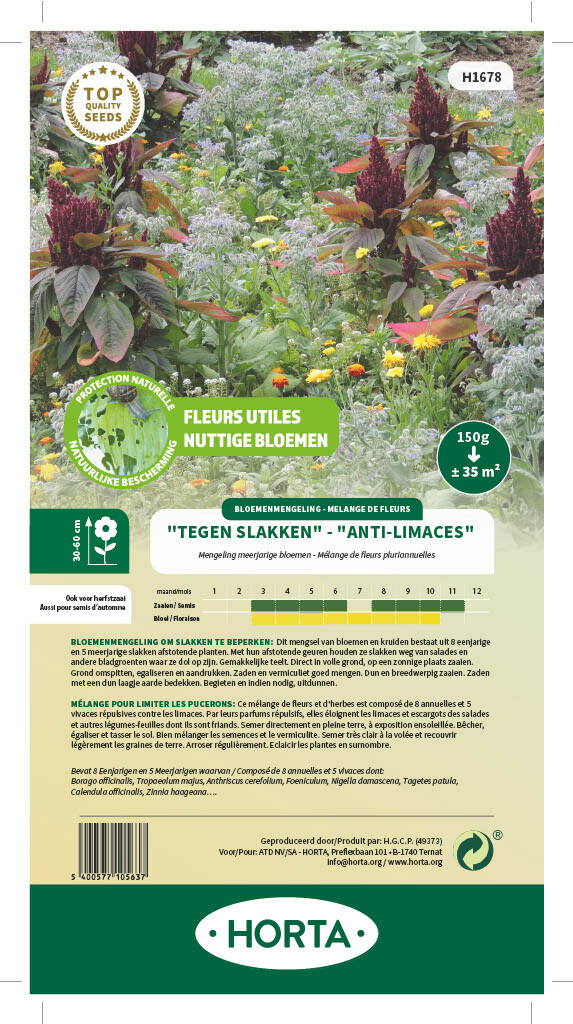 Mélange pluriannuel pour limiter les limaces 35 m² Mélange pluriannuel pour limiter les limaces 35 m²