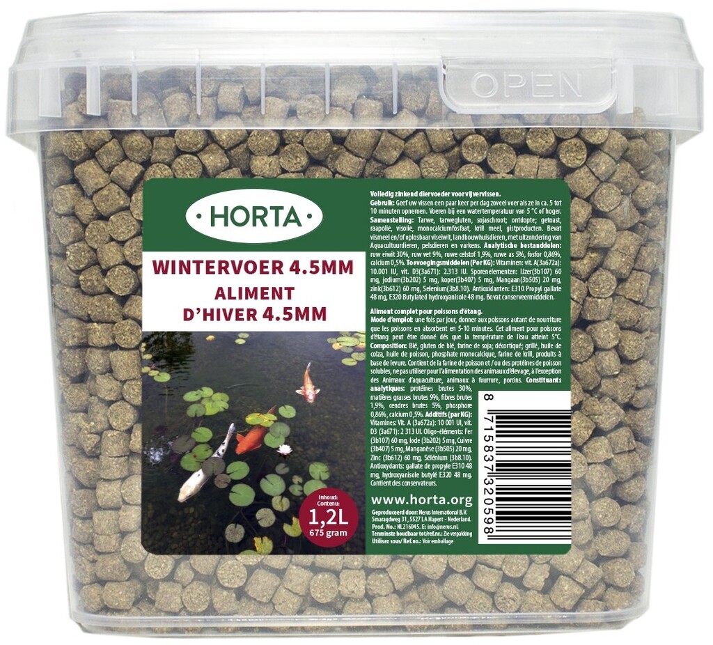 Nourriture d'hiver 1,2 litre 4,5 mm/ 675 gr Nourriture d'hiver 1,2 litre 4,5 mm/ 675 gr