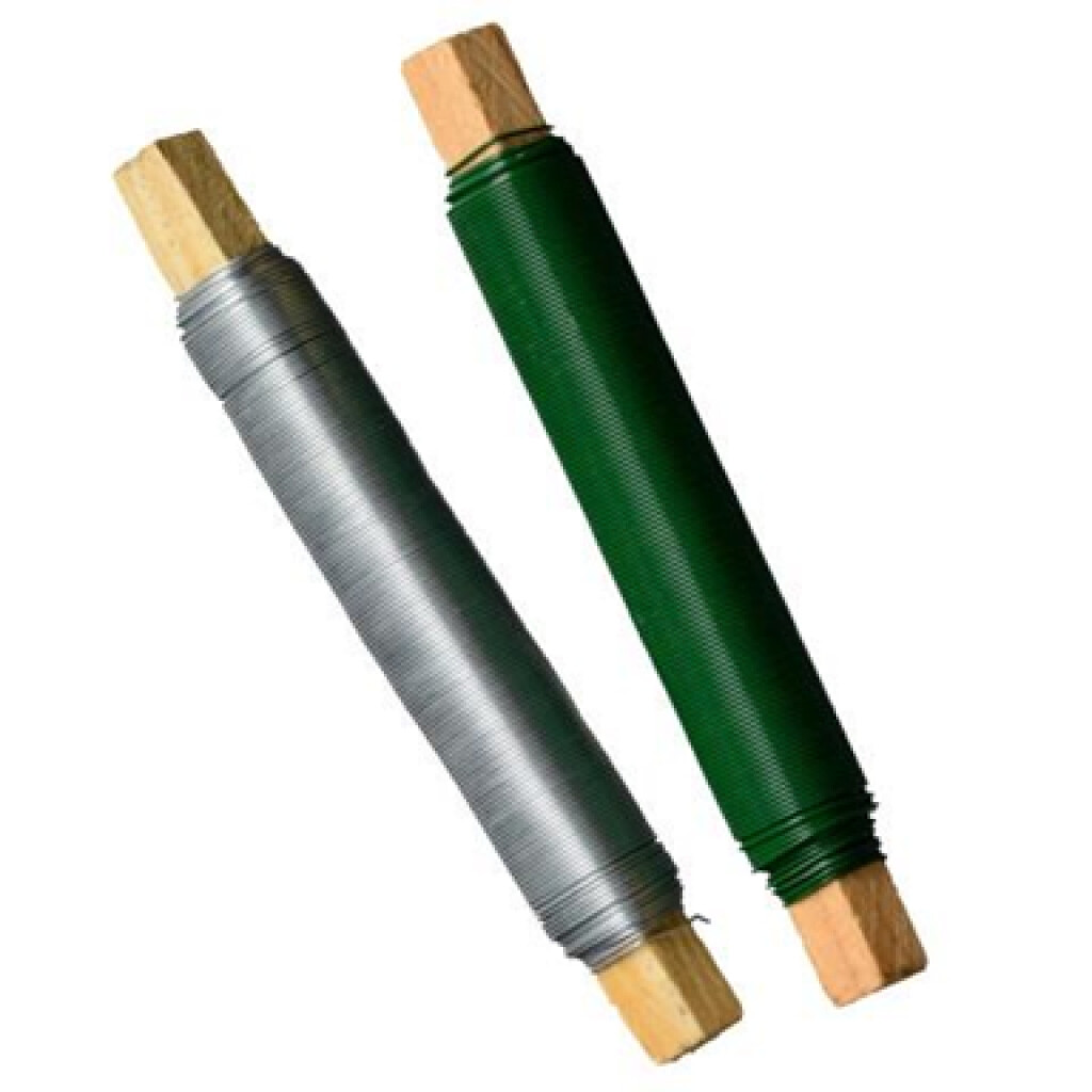 Wikkeldraad 40mxØ0,7mm 2x (1x verzinkt , 1x groen gelakt)