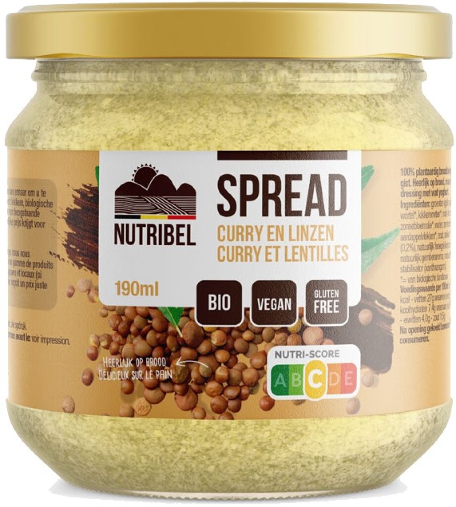 Spread curry- lentilles 180g