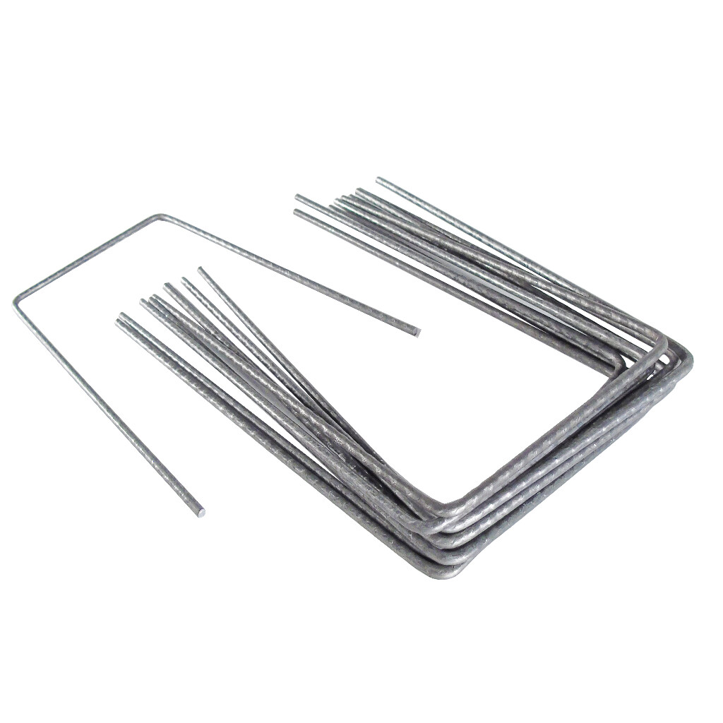 Agrafes métalliques pour fixation au sol h20x12 cm (10 pièces) Agrafes métalliques pour fixation au sol h20x12 cm (10 pièces)