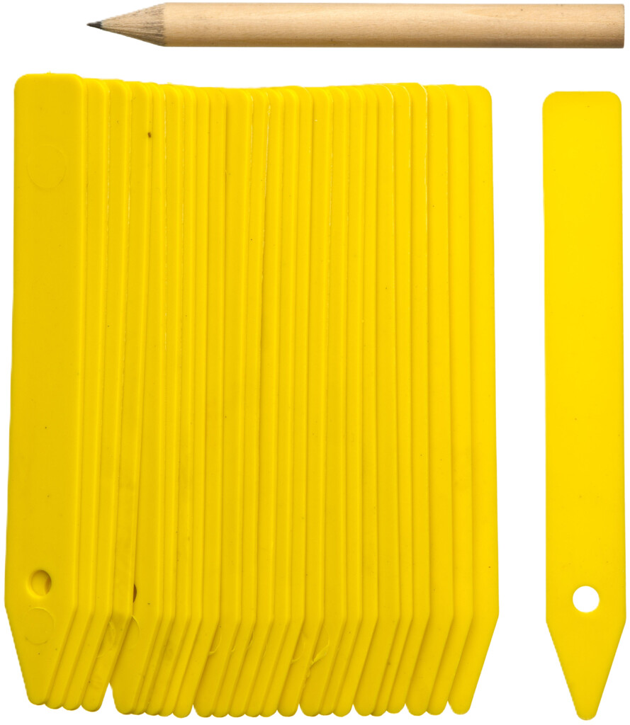 Etiquettes pvc + 1 crayon - h10 cm - 25 pièces