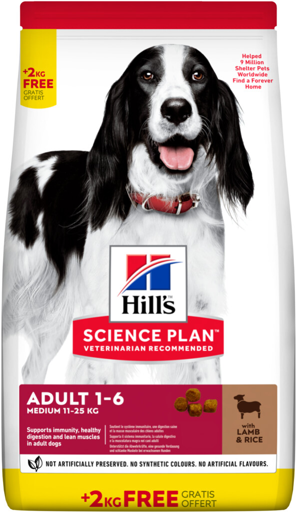 SP Canine Adult Medium with lamb&rice dry 14kg bonusbag. DISPONIBLE JUSQU'À ÉPUISEMENT DES STOCKS.